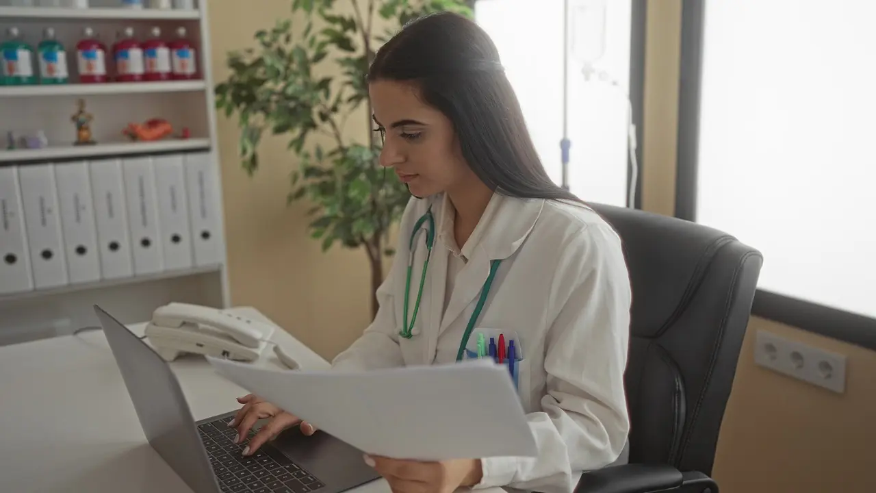 County health department epidemiologist reviewing communicable disease case reports received by secure cloud fax